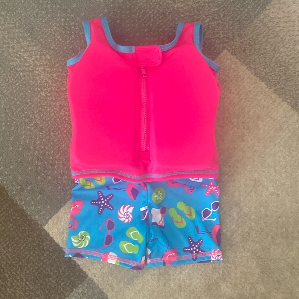 🦈Toddler girls Size M/L One Piece Swim training one piece